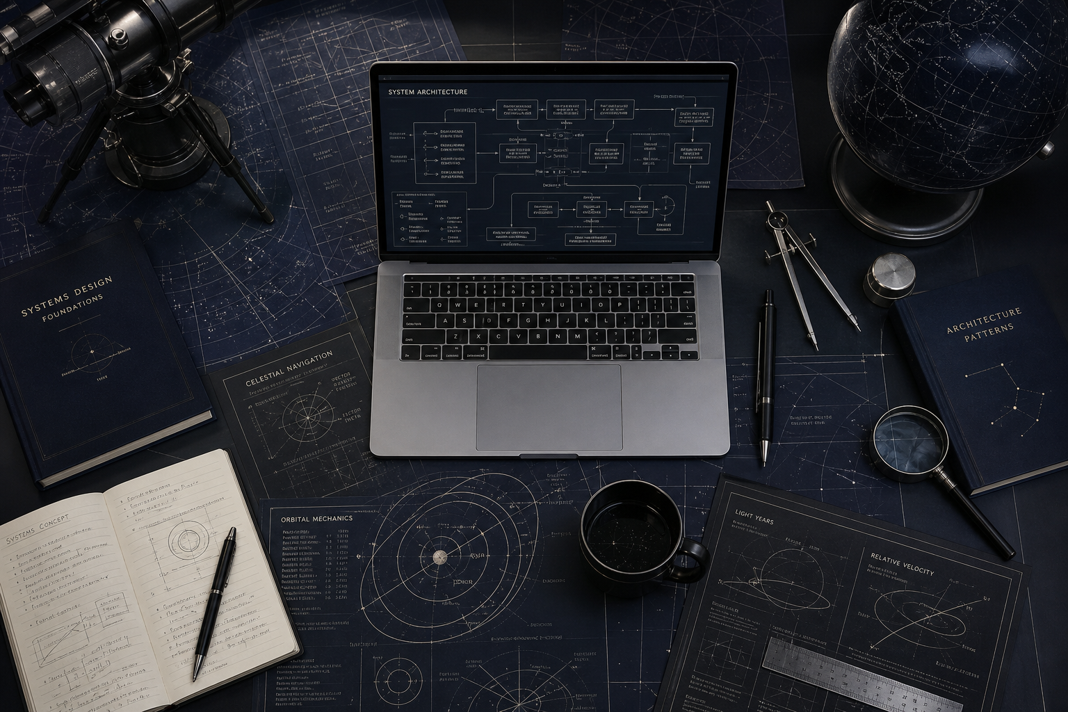 SENDNEST LIMITED workspace with system architecture planning materials
